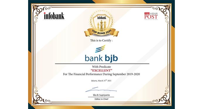 bank bjb Sabet Penghargaan Infobank Top BUMD Award 2021