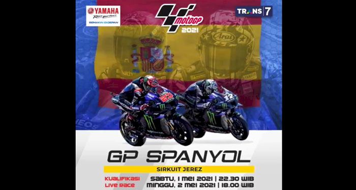 Jadwal Live Race MotoGP Spanyol 2021 Malam Ini di Trans7: Quartararo Pole Position, Marquez Start di Posisi 14