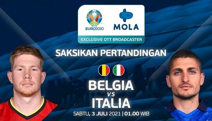 Cara Nonton Live Streaming Belgia vs Italia 8 Besar Euro 2020 di Mola TV