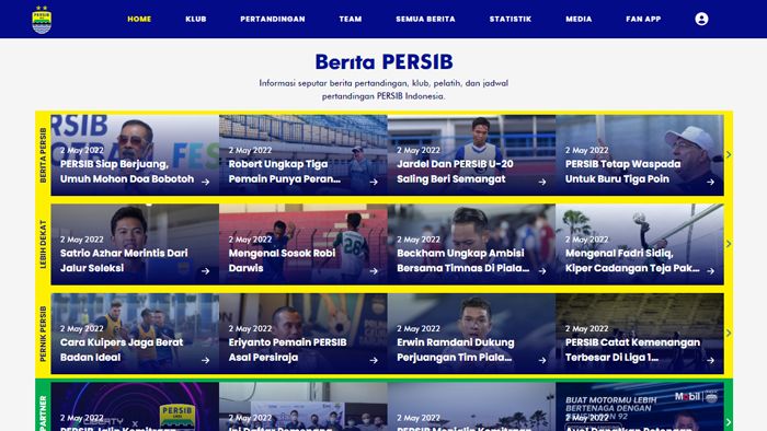 Wajah Baru Website Persib