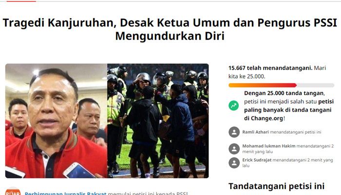 Lebih dari 15 Ribu Orang Tanda Tangan Petisi Iwan Bule Mundur dari Ketum PSSI