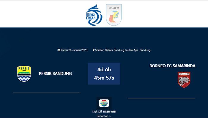 Laman LIB masih Cantumkan Persib vs Borneo FC di GBLA, Bobotoh Meralat: See U in Pakansari