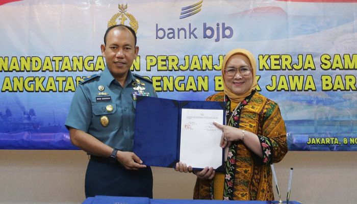 Perkuat Sinergitas, bank bjb Tandatangani PKS Dengan TNI AL   