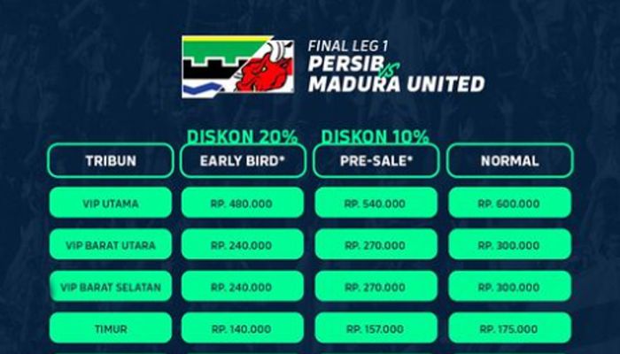 Tiket Persib vs Madura United di Leg 1 Final Championship Series Sudah Dijual