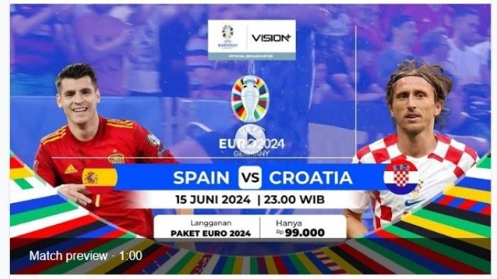 Link Live Streaming Spanyol vs Kroasia di Euro 2024 Malam Ini Pukul 23.00 WIB