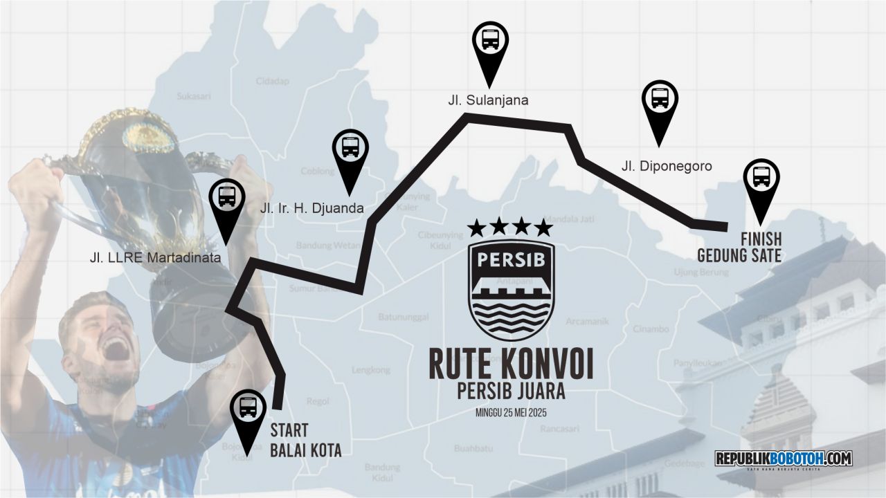 Ini Jadwal, Susunan Acara, dan Rute Konvoi Persib Juara, Minggu 25 Mei 2025