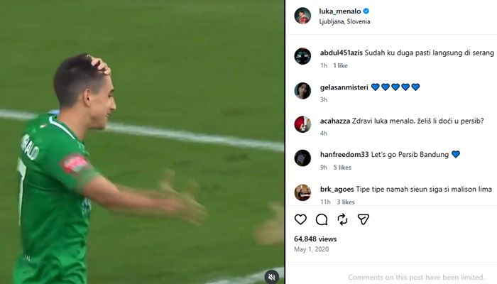 Akun Instagram Luka Menalo Diserbu Bobotoh Usai Dibocorkan Jurnalis Italia Bakal Gabung Persib
